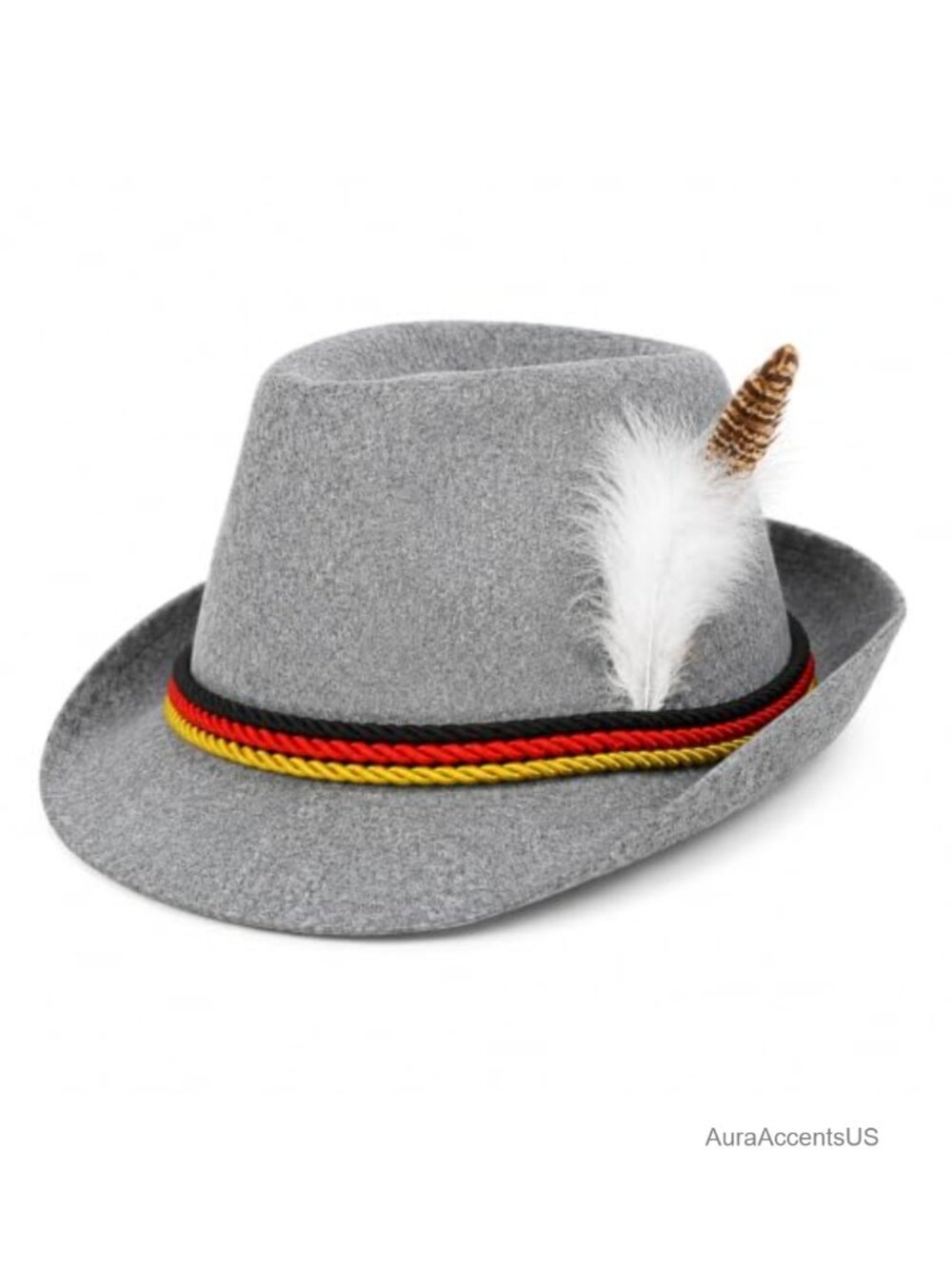 Oktoberfest Alpine Felt Fedora Bavarian Swiss Feather Hat
